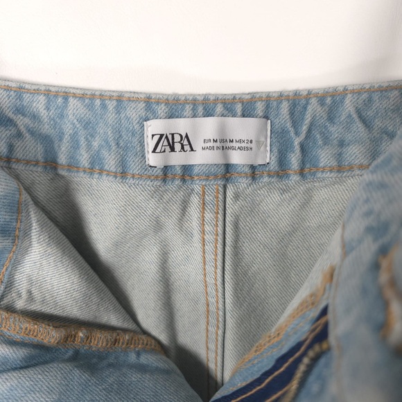 NWT ZARA Skirt Effect Crop Denim Spaghetti Straps Jean Tank Top 5252/201 Sz M - Picture 6 of 15